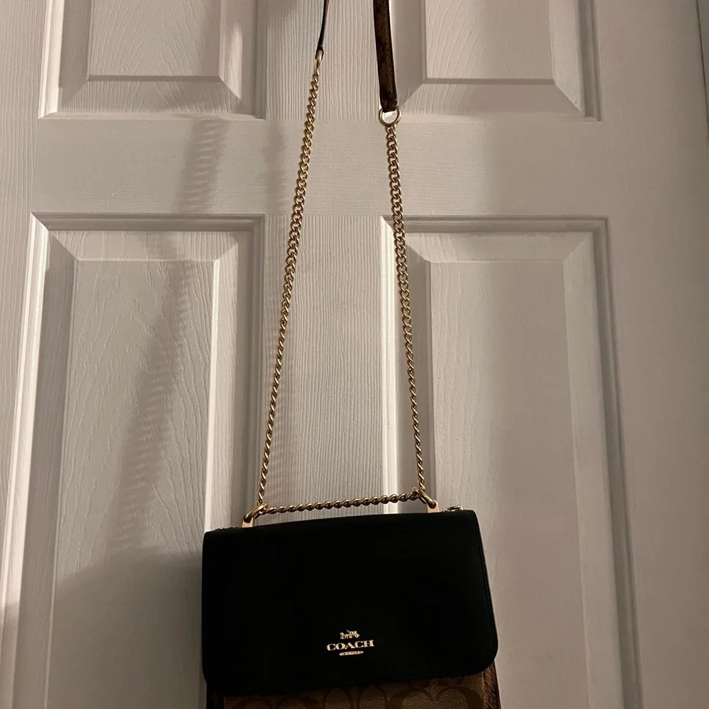 Authentic Coach Black & Brown Crossbody Bag with Matching Wallet - Picture 10 of 16